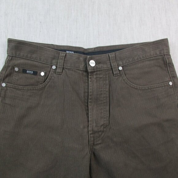 HUGO BOSS Alabama Jeans Mens 34x32 Gray Denim Casual Mid-Rise Straight Leg 39526 - Picture 3 of 10